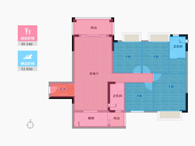 广东省-湛江市-海伦堡·御园-105.00-户型库-动静分区