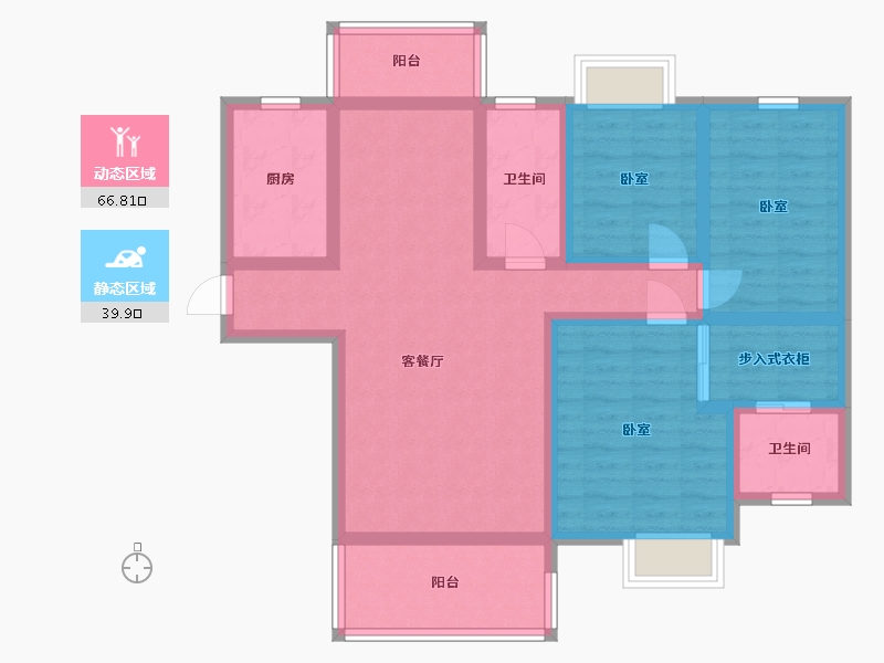 湖南省-岳阳市-滨水天玺-92.56-户型库-动静分区