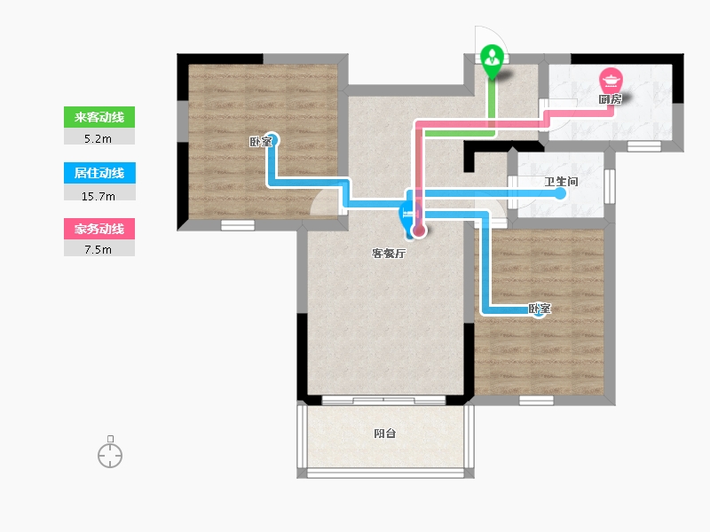 湖南省-岳阳市-滨水天玺-67.41-户型库-动静线