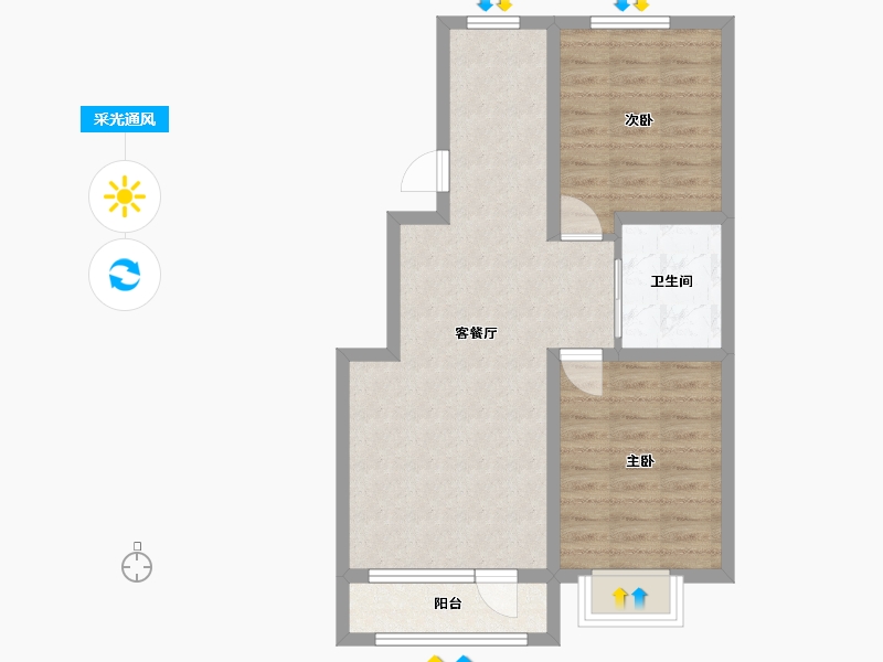 吉林省-长春市-吉森漫桦林-63.78-户型库-采光通风