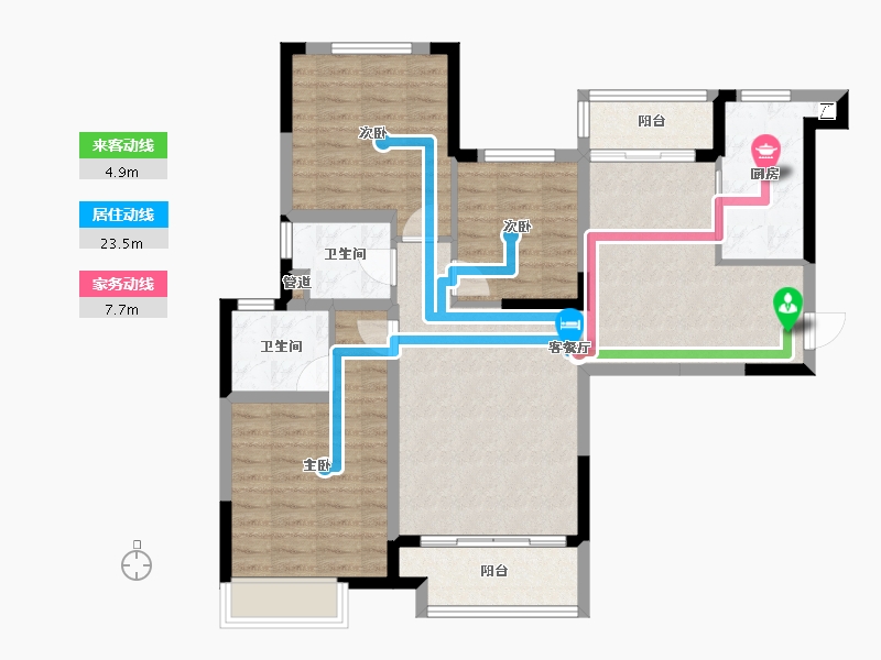 吉林省-长春市-恒大檀溪郡-94.22-户型库-动静线