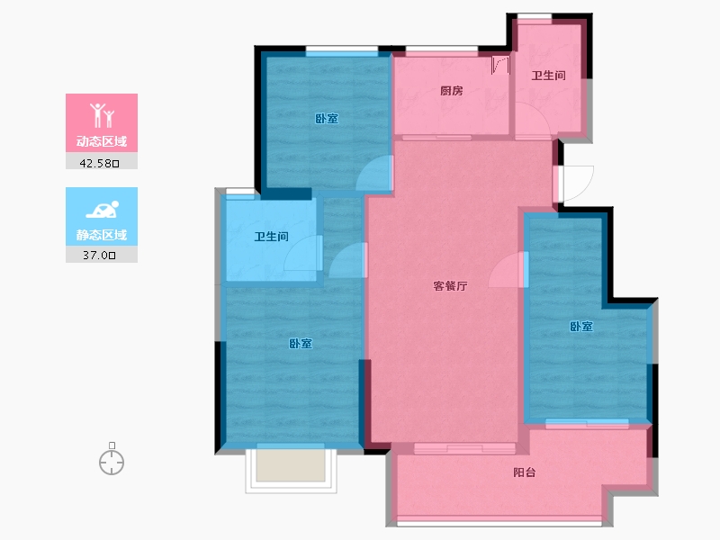 浙江省-嘉兴市-鸿翔·南辰名都-71.00-户型库-动静分区