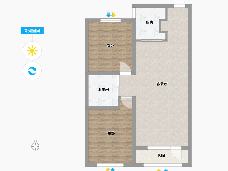 吉林省-长春市-吉森漫桦林-68.17-户型库-采光通风