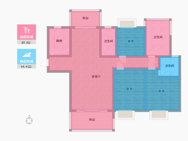 湖南省-岳阳市-滨水天玺-114.58-户型库-动静分区