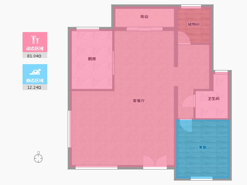 广西壮族自治区-玉林市-博白碧桂园-84.88-户型库-动静分区