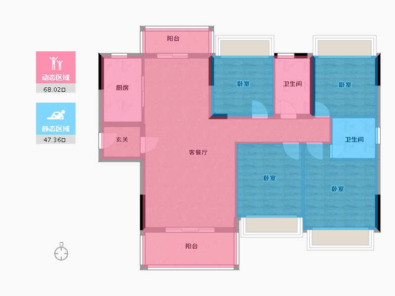 广东省-河源市-西环壹号院-103.61-户型库-动静分区