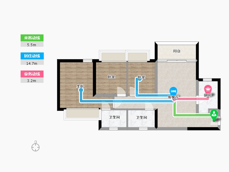 广东省-珠海市-天庆·晋海岸-73.95-户型库-动静线