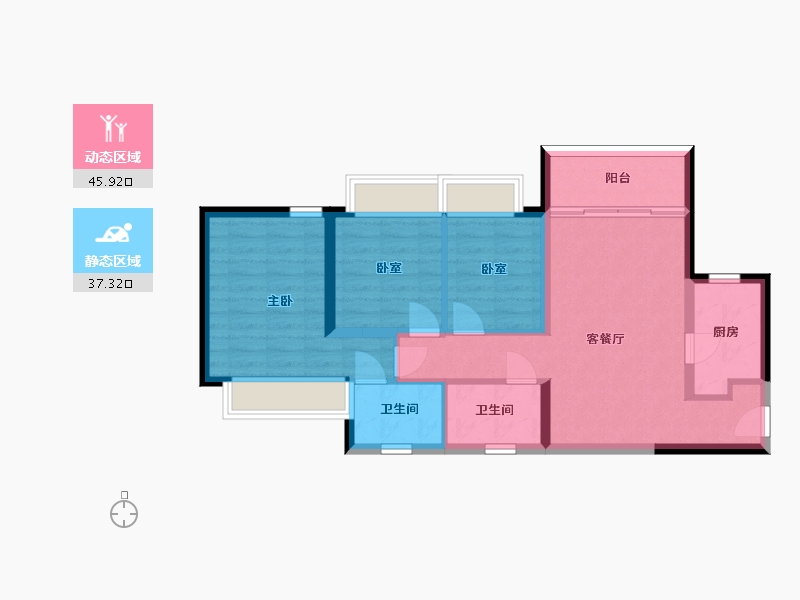 广东省-珠海市-天庆·晋海岸-73.95-户型库-动静分区