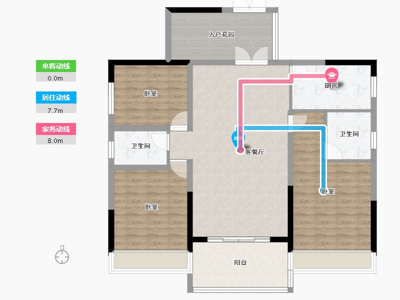 湖南省-娄底市-南苑·上和2期-111.95-户型库-动静线