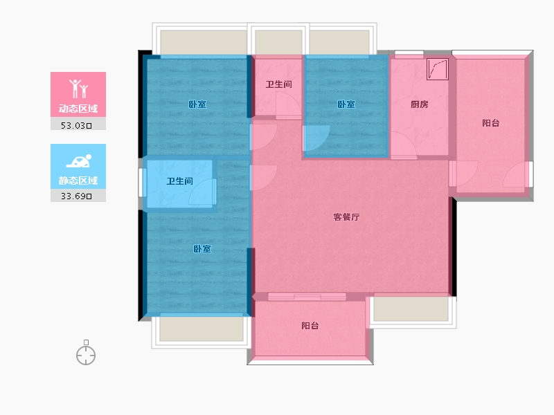 广东省-珠海市-万威雅仕郡-77.54-户型库-动静分区