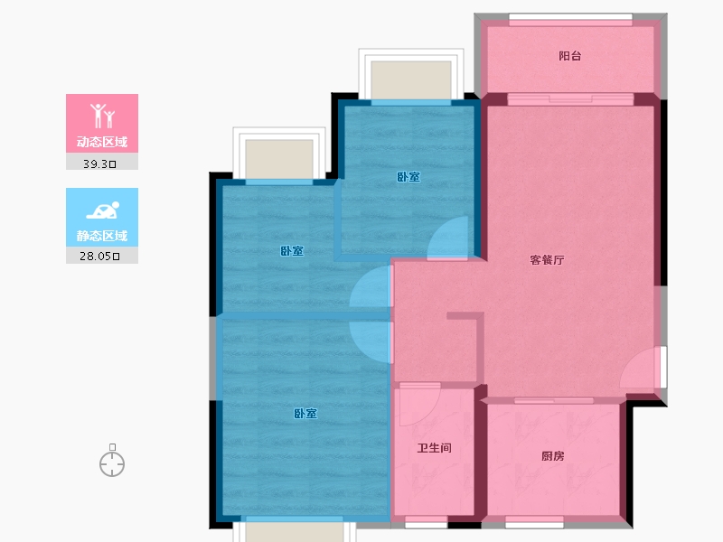 广东省-惠州市-恒大悦龙台-60.25-户型库-动静分区