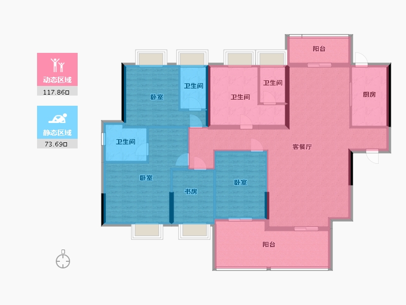 广东省-汕尾市-帝景山庄-174.73-户型库-动静分区