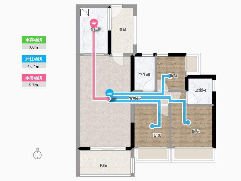 广东省-广州市-ICC碧桂园三龙汇-71.05-户型库-动静线