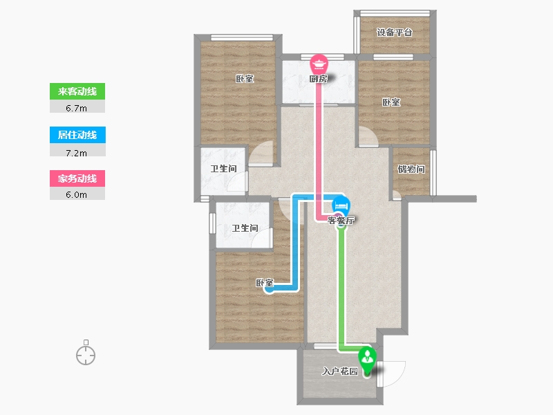 广东省-汕头市-阳柳黄山名苑-95.52-户型库-动静线