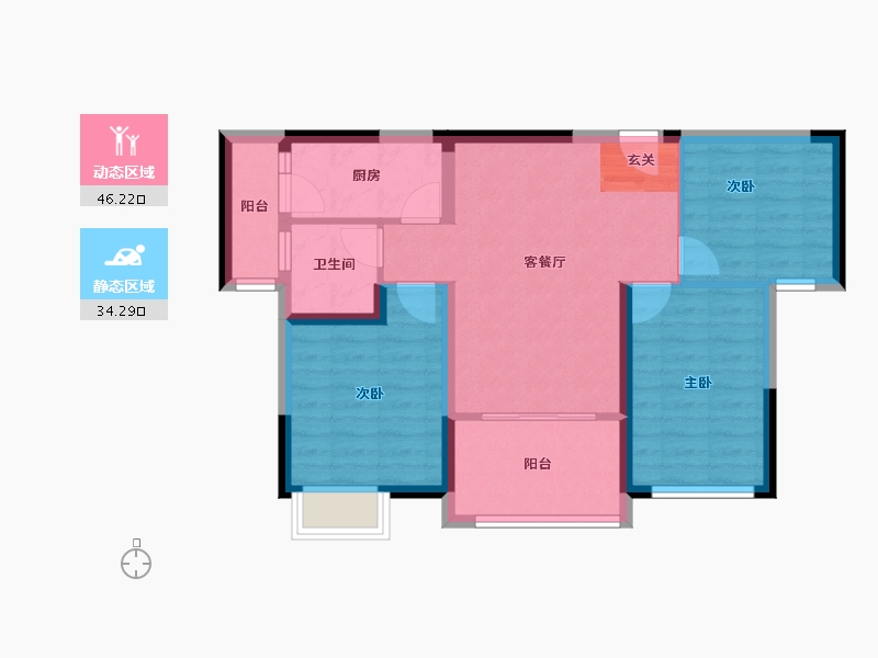 湖南省-长沙市-中欣楚天雅郡-71.51-户型库-动静分区