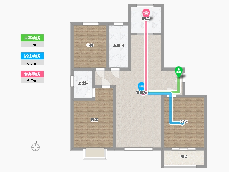 山东省-淄博市-金鼎东柳湾-111.29-户型库-动静线