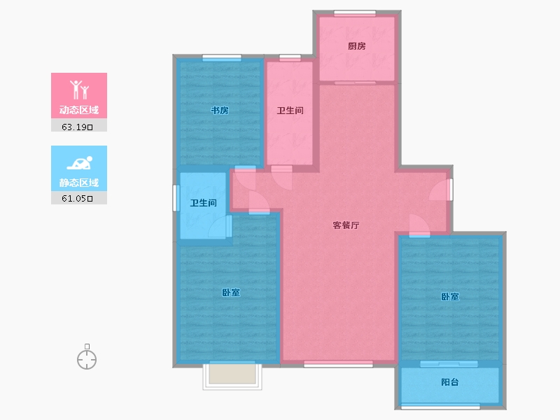 山东省-淄博市-金鼎东柳湾-111.29-户型库-动静分区