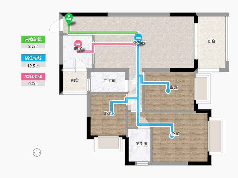 广东省-清远市-东方明珠·阳光橙-76.45-户型库-动静线