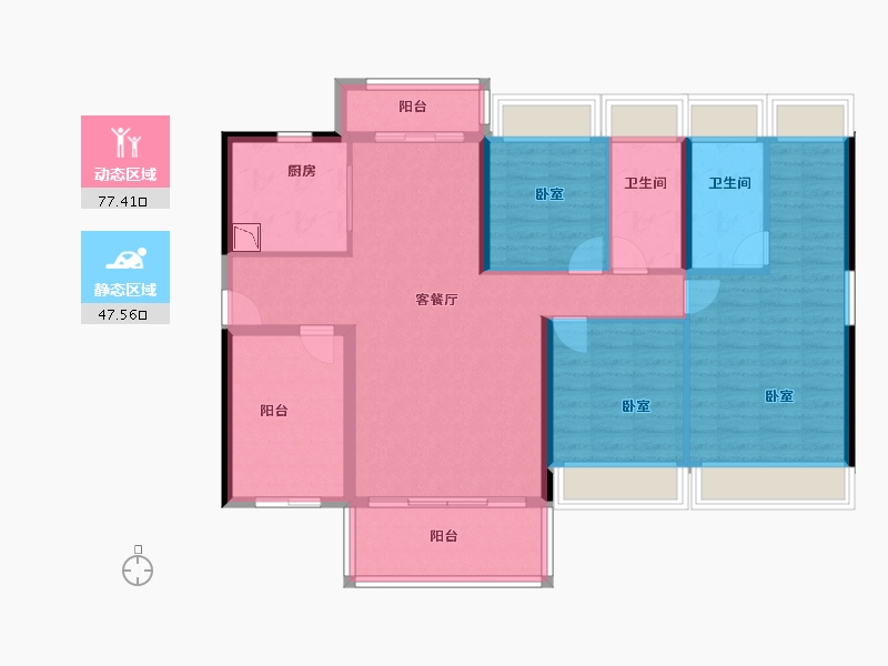 广东省-广州市-ICC碧桂园三龙汇-112.75-户型库-动静分区