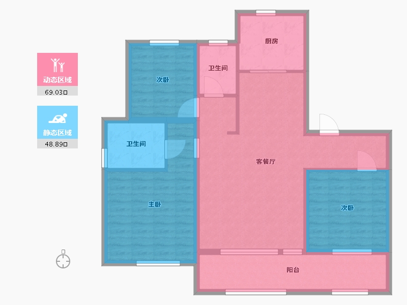 山东省-青岛市-青岛印象品-105.60-户型库-动静分区