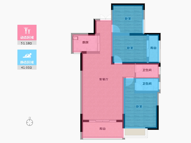 湖南省-娄底市-东城·幸福里-81.32-户型库-动静分区