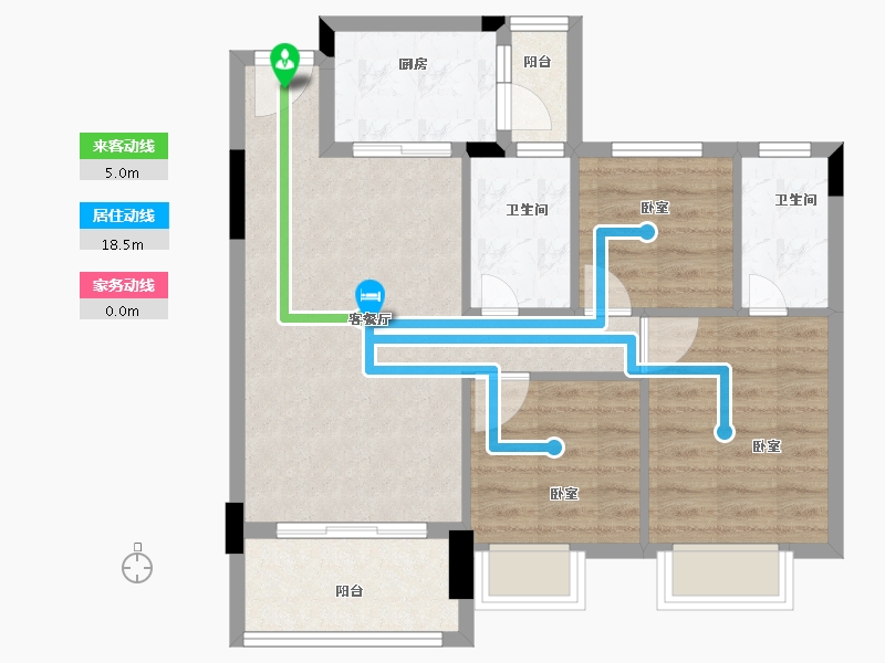 广东省-广州市-云峰学府南苑-70.59-户型库-动静线