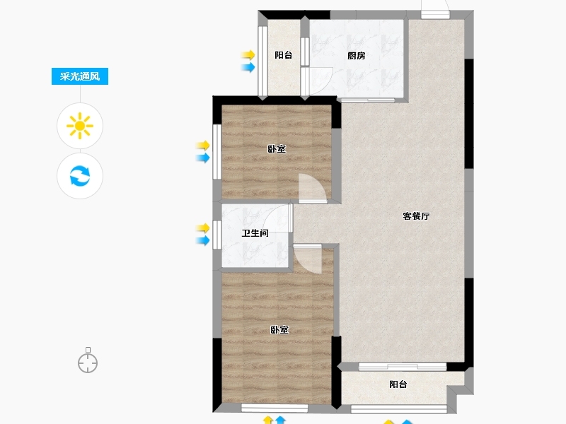 湖南省-长沙市-善化国际-64.96-户型库-采光通风