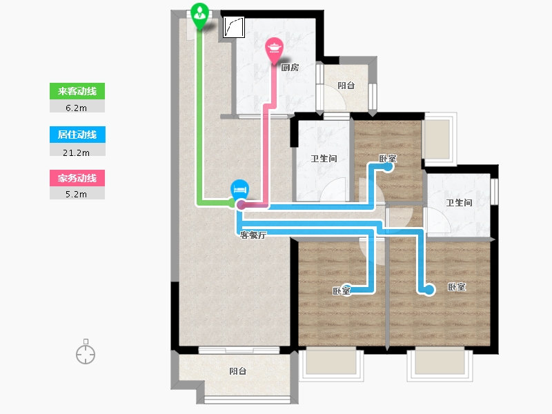 广东省-惠州市-时代英之皇廊桥-77.49-户型库-动静线