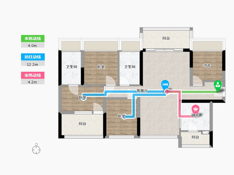 广东省-深圳市-京基御景珑庭住宅-85.27-户型库-动静线