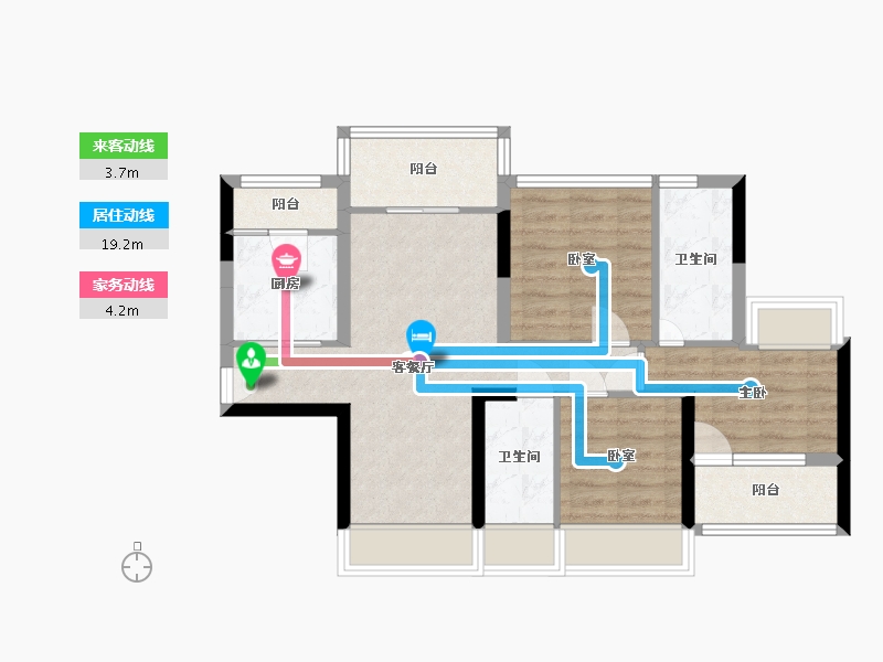 广东省-深圳市-京基御景珑庭住宅-70.03-户型库-动静线