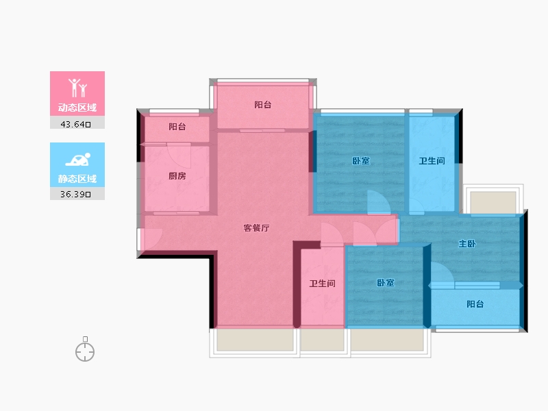 广东省-深圳市-京基御景珑庭住宅-70.03-户型库-动静分区