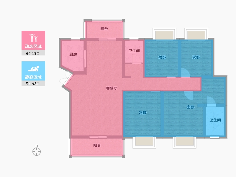 湖南省-常德市-时代华府-107.31-户型库-动静分区