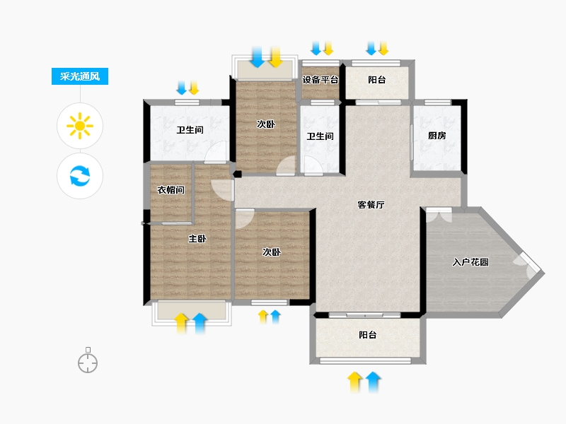 湖南省-张家界市-澧水嘉园-127.52-户型库-采光通风