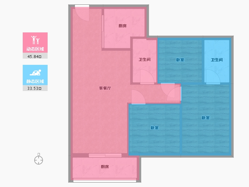 福建省-福州市-大东海中央府-71.85-户型库-动静分区