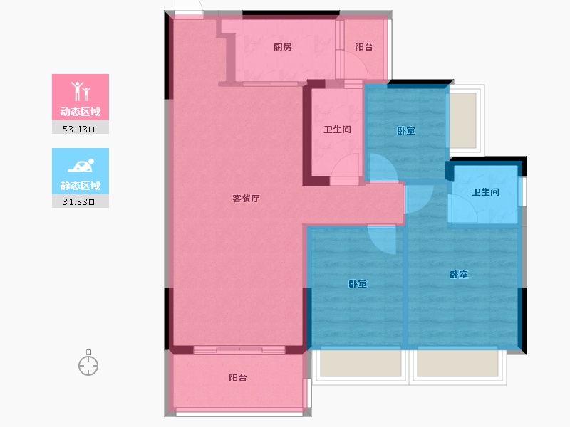 广东省-惠州市-星悦花园-75.20-户型库-动静分区