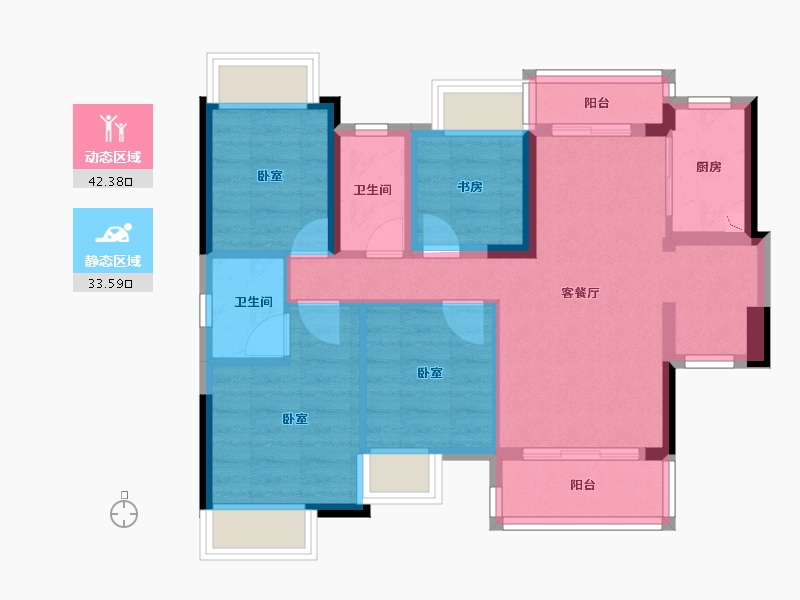 广东省-清远市-奥园誉峯-65.99-户型库-动静分区