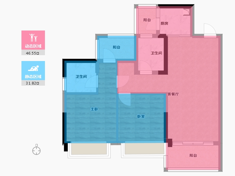 广东省-深圳市-昊龙华庭-68.94-户型库-动静分区