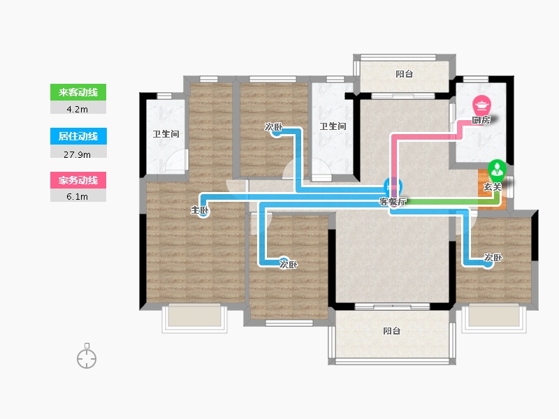 广东省-惠州市-碧桂园紫台-113.58-户型库-动静线