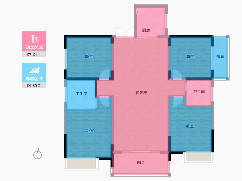 湖南省-娄底市-东城·幸福里-120.63-户型库-动静分区