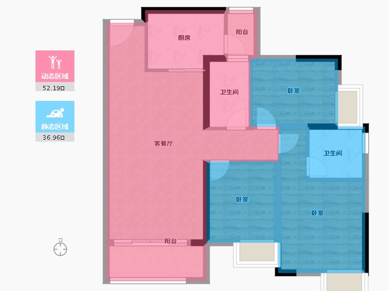 广东省-清远市-奥园誉峯-79.41-户型库-动静分区