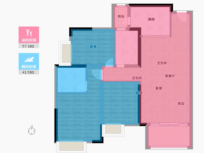 广东省-清远市-奥园誉峯-88.06-户型库-动静分区