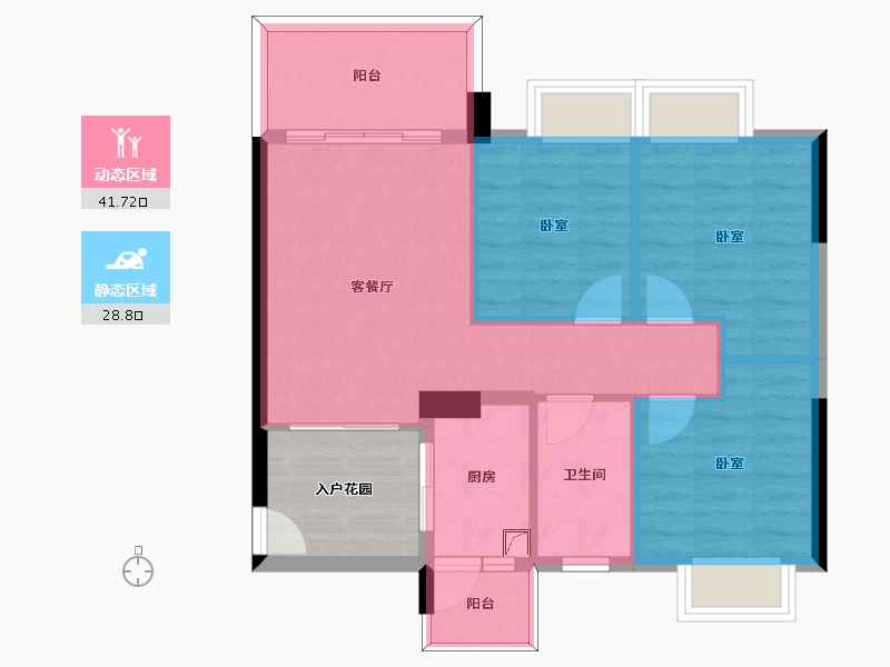 广东省-惠州市-宏新蜜橙公馆-68.99-户型库-动静分区