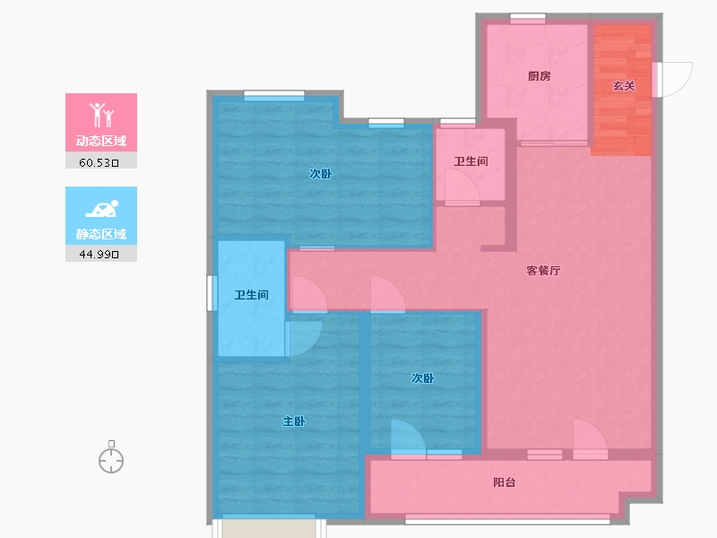 山东省-青岛市-旭辉银盛泰星韵城-94.40-户型库-动静分区