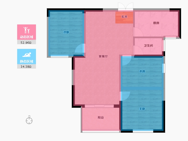 湖南省-长沙市-长高圆梦佳苑-78.41-户型库-动静分区