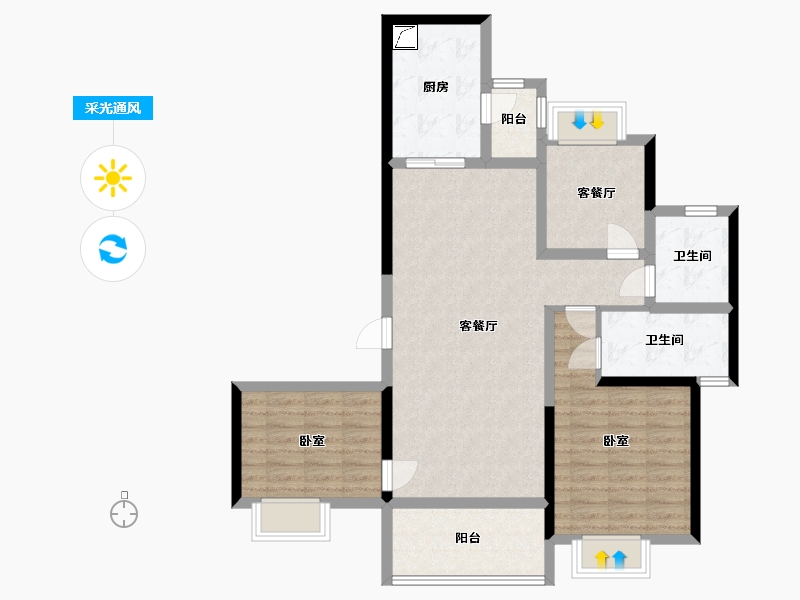 广东省-汕尾市-汕尾恒大悦珑湾-92.91-户型库-采光通风