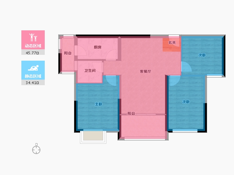 湖南省-长沙市-中欣楚天雅郡-71.54-户型库-动静分区