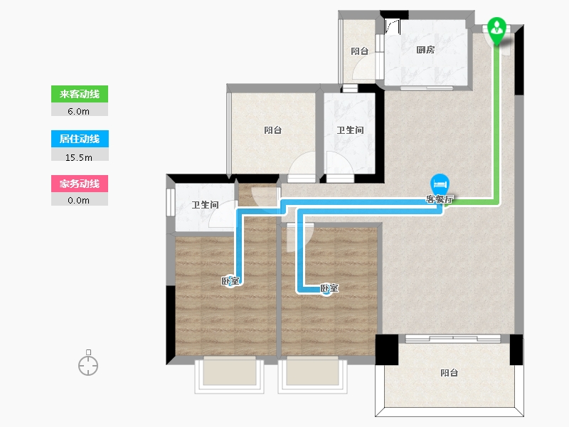 广东省-惠州市-宏新蜜橙公馆-80.24-户型库-动静线