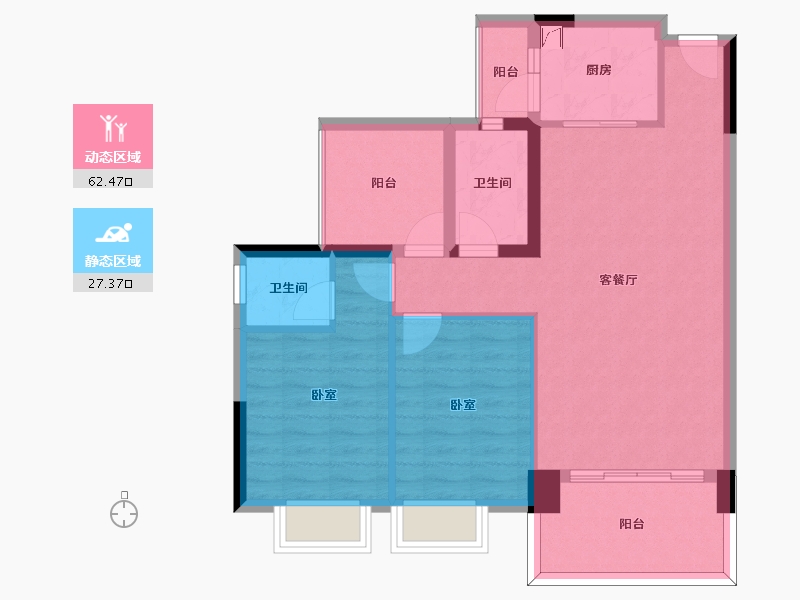 广东省-惠州市-宏新蜜橙公馆-80.24-户型库-动静分区