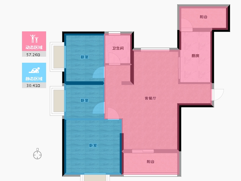 广东省-汕尾市-汕尾恒大悦珑湾-78.14-户型库-动静分区