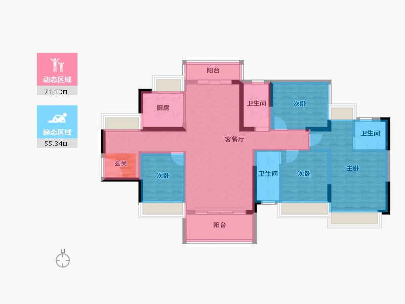 广东省-惠州市-昊翔源壹城中心-112.70-户型库-动静分区